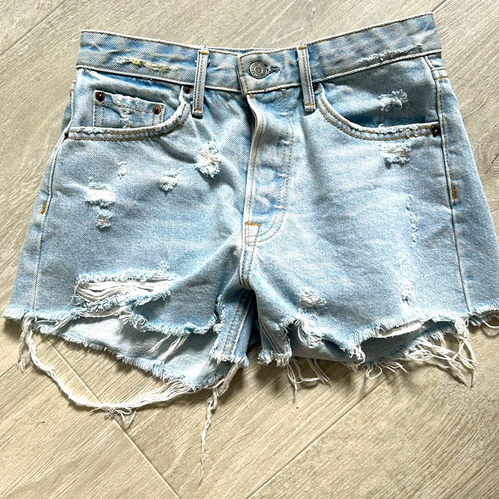 GRLFRND Distressed Helena Shorts